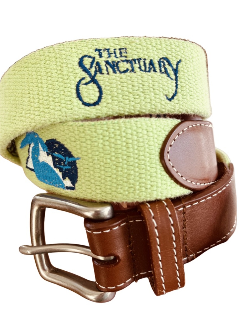 Peter Millar Lime Green Woven Golf Belt “The Sanctuary” size 32